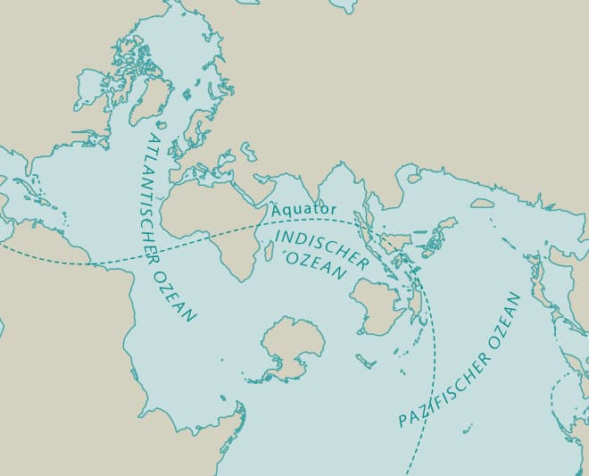 Weltkarte ein Ozean